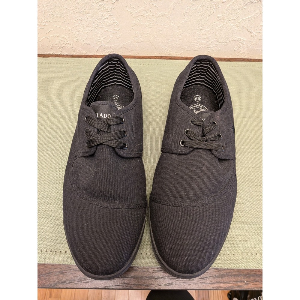 Vlado Men's‎ Black Canvas Lace Up Casual Sneakers Shoes Size 9.5
